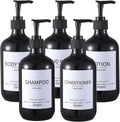 Stylish Shampoo Dispenser Bottles,(5Pack) 16.9oz Black Shampoo Bottles Refillable with Pump,Shampoo and Conditioner Dispenser