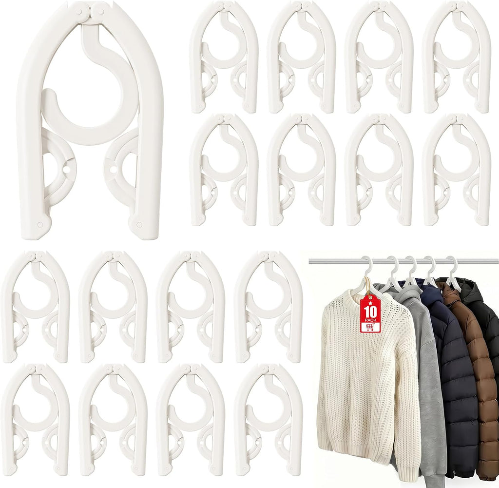 10 Pcs Foldable Travel Hangers Cruise Ship Essentials 2026 Phone Size White