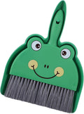Upgrade Small White Broom and Dustpan Set, Hand Dustpan and Brush Set, Cute White Mini Broom and Dust pan Sets, Little Dust Pan for Home Use Tabletop Debris Cleaning Pet Guinea Pig Cages (Green)