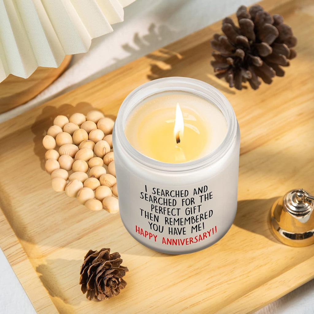 Happy Anniversary Candles Gifts for Women Her Him Couple, Lavender Candle