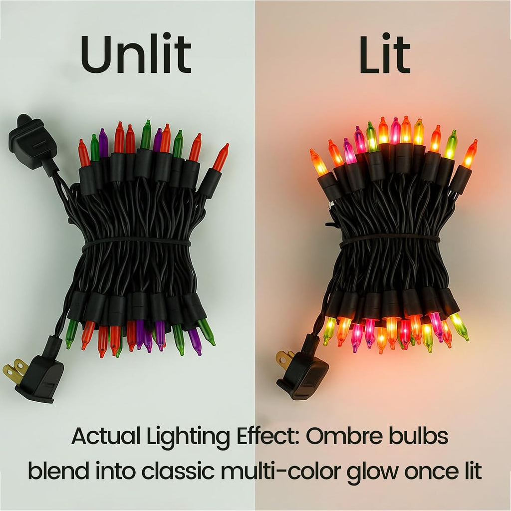 Halloween Lights 100 Mini Purple Orange&Green String Lights