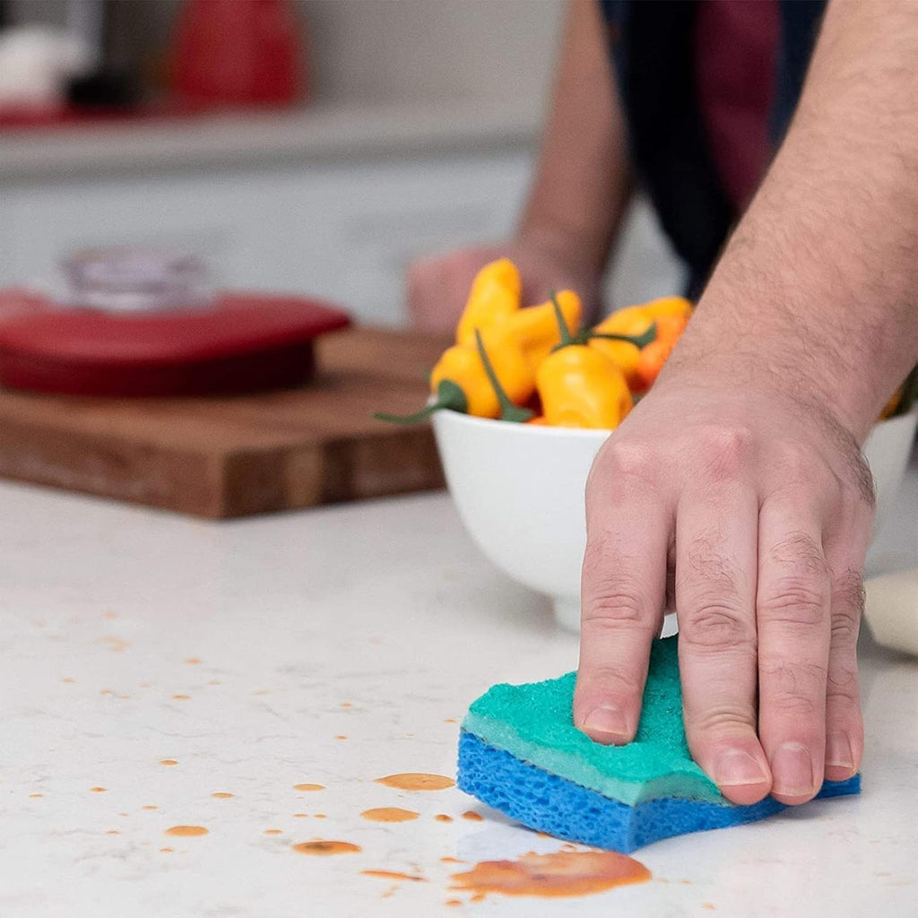 O-Cedar Scrunge Non-Scratch Scrub Sponge (Pack of 6) | Rinse-Clean Surface | Safe for Nonstick Cookware, Glass & All Hard Surfaces
