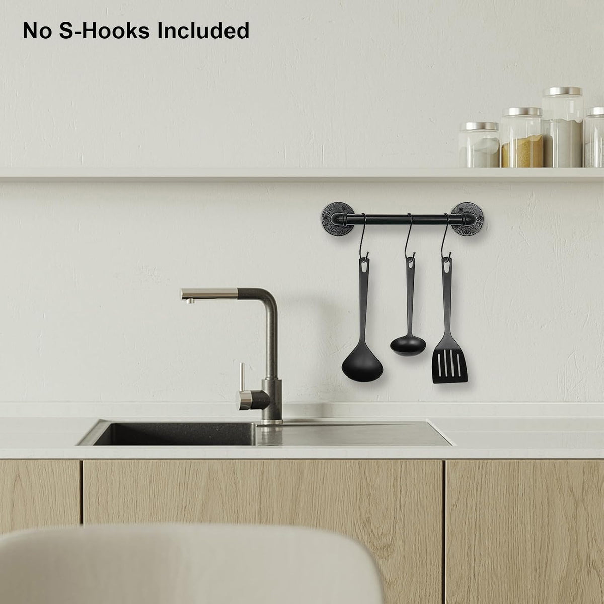 Livabber Industrial Pipe Towel Bar, Rustic Iron Decor Bathroom Hardware Towel Holder Accessory, Heavy Duty Wall Mounted Bath Towel Rack,Black (12 Inch)