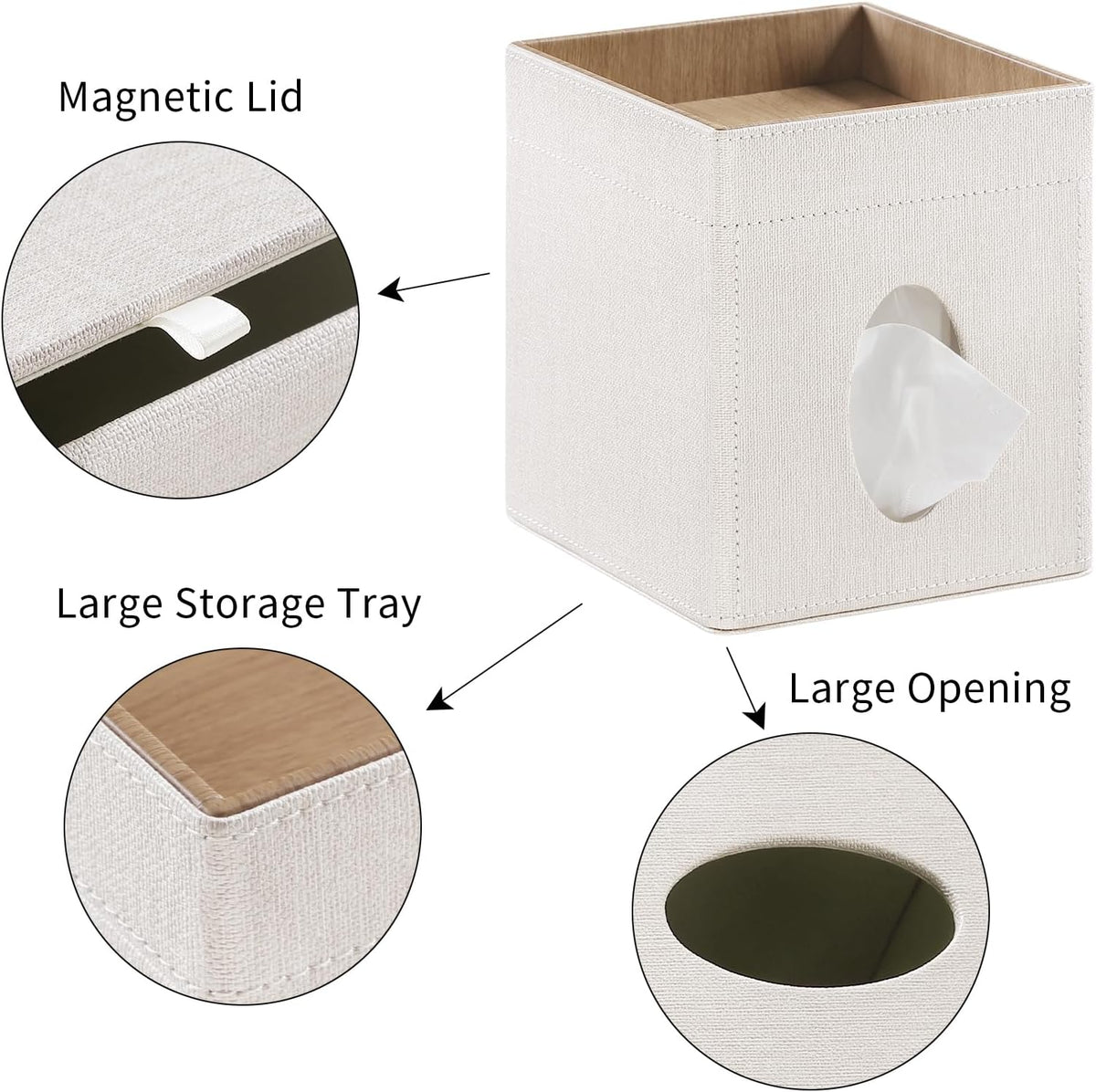 PU Leather Tissue Box Cover Square Tissue Box Holder Tissue Holde
