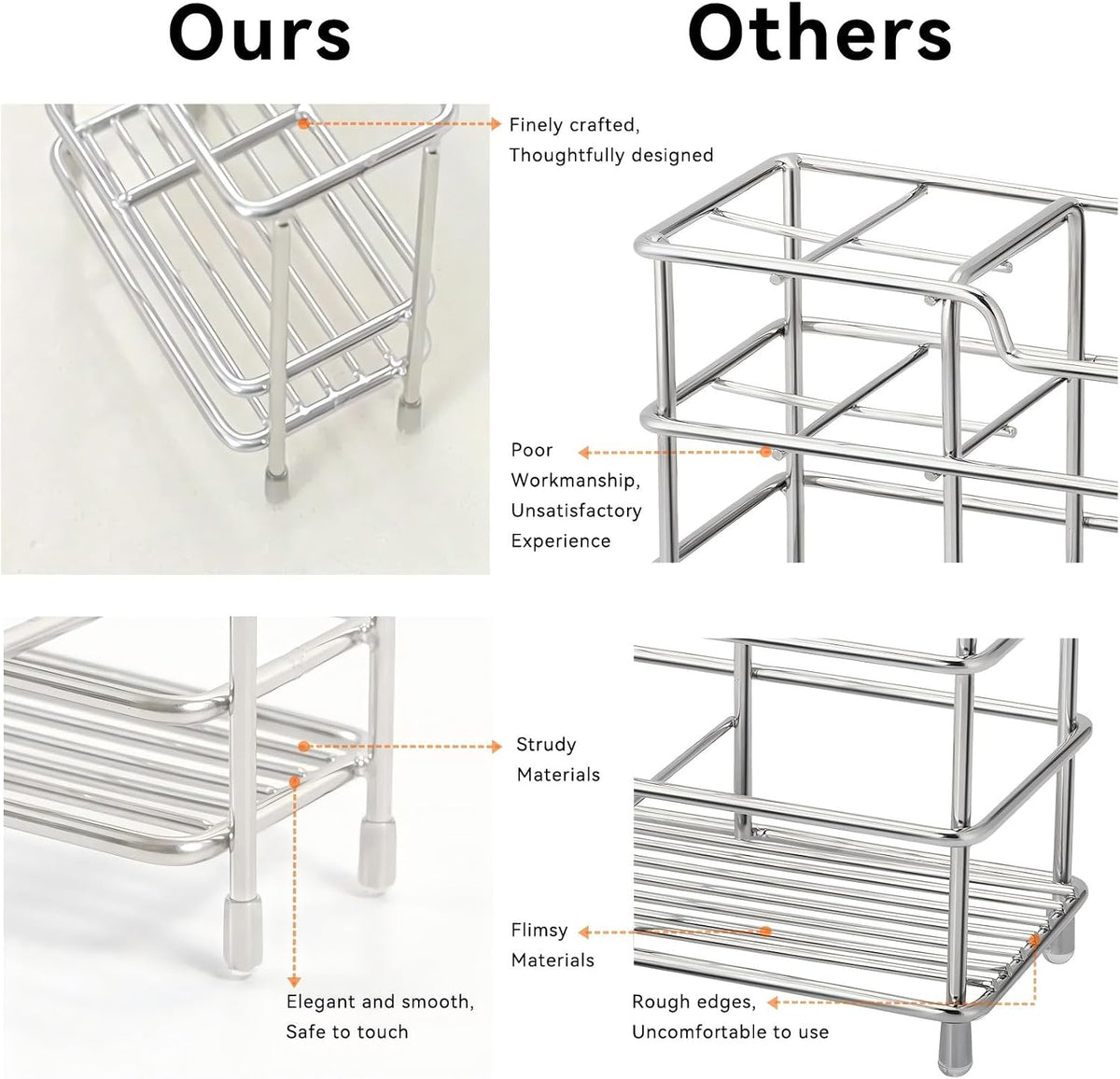 Stainless Steel Electric Toothbrush and Toothpaste Holder for Bathrooms