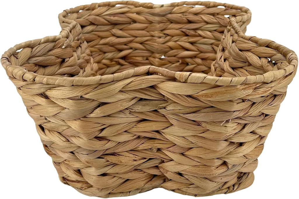 OtterPets Dog Toy Basket, Hyacinth Bone Shaped Dog Toy Bin, 17x13