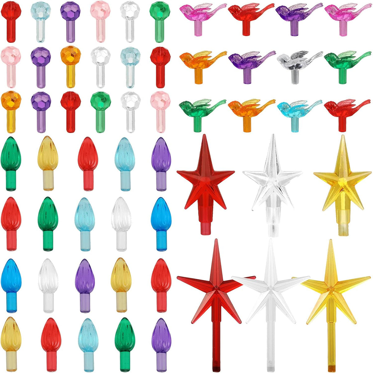 186 Pcs Ceramic Christmas Tree Replacement Lights Set, Multi Color, Stylish