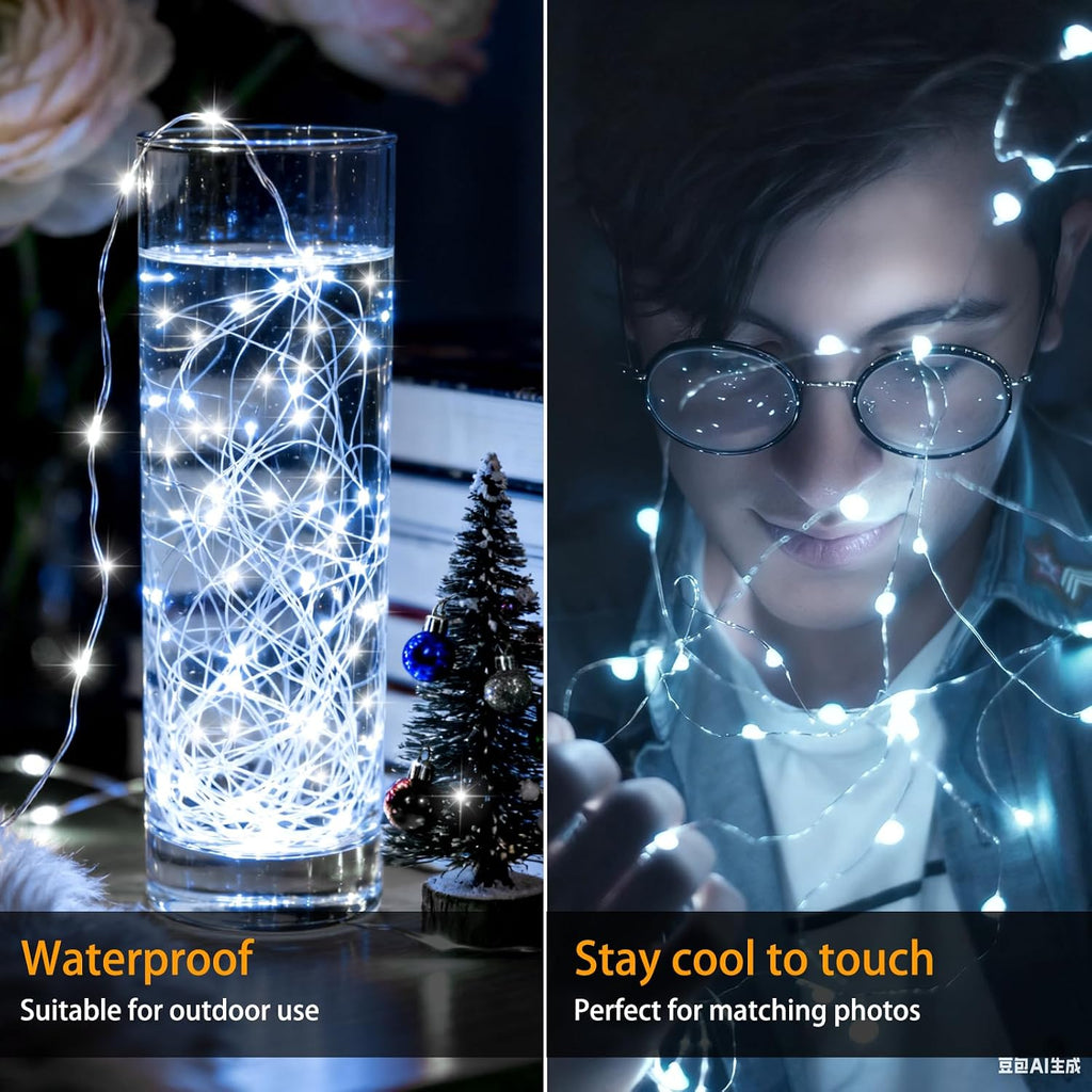 VOOKRY 12 Pack Fairy Lights Battery Operated, 10 ft 30 LEDs String Lights