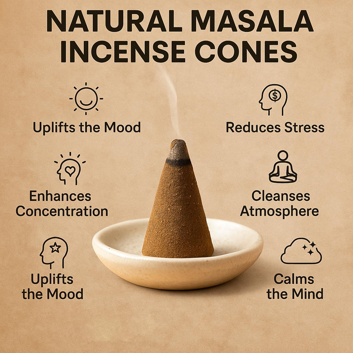 Satya Sai Baba White Sage Original Earth Marked Natural Masala Incense 144 Dhoop Cones in Pack of 12 Boxes | Best for Prayer, Meditation and Relaxation