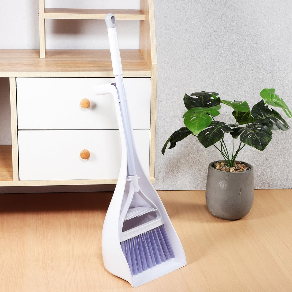 MAGICLULU Mini Broom and Dustpan Set with Toothed Dustpan Compact Handheld Sweeper for Kitchen Car Desktop Small Spaces Cleaning
