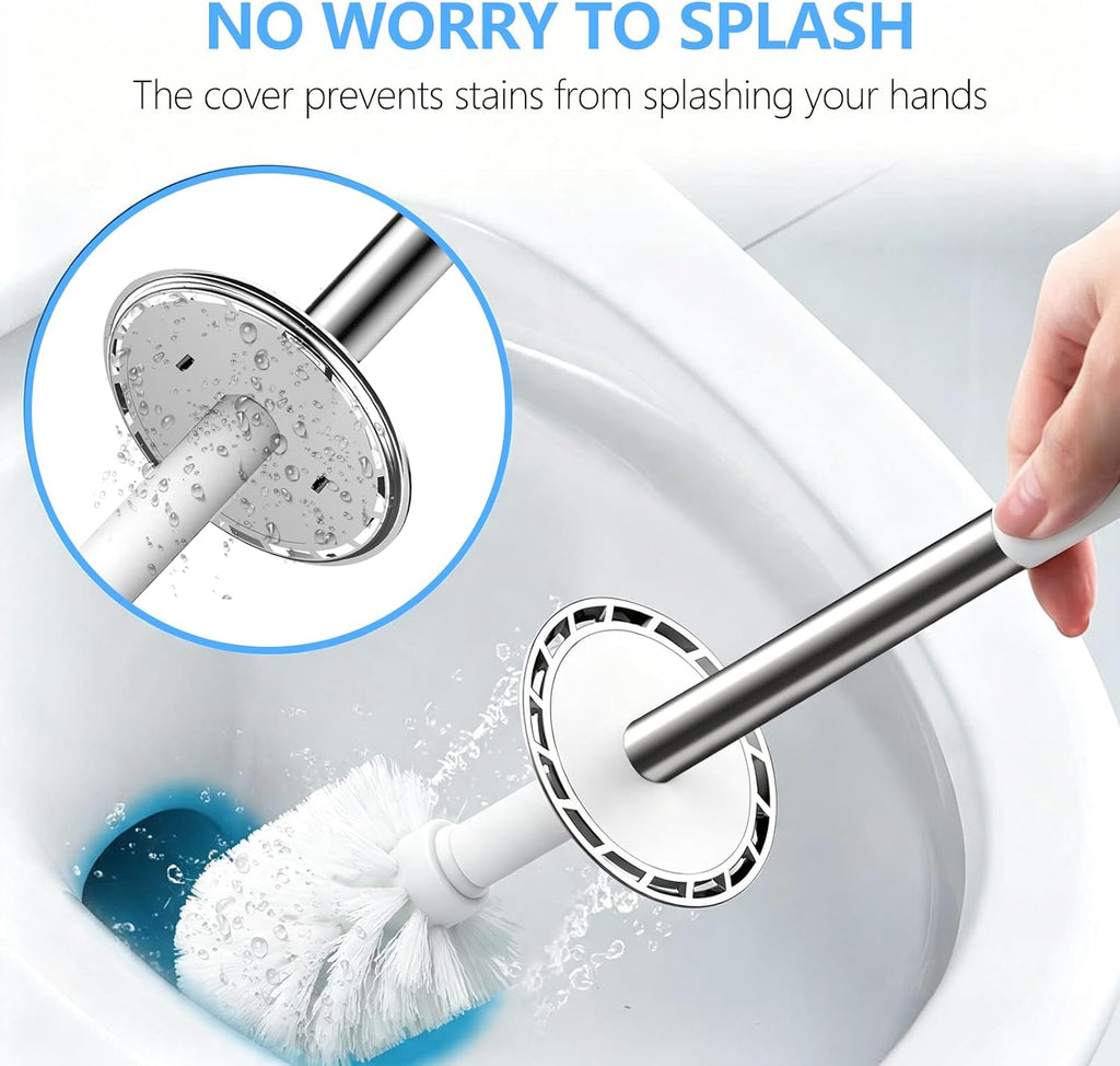 SetSail Toilet Brush, Holder Toilet Brushes for Bathroom,White,2 Packs