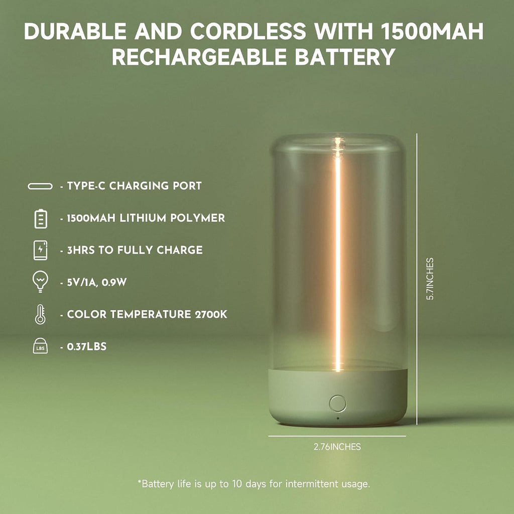 AUGE LIGHT Mini Minimalist Table Lamp, Cordless Lamp, Rechargeable Lamp