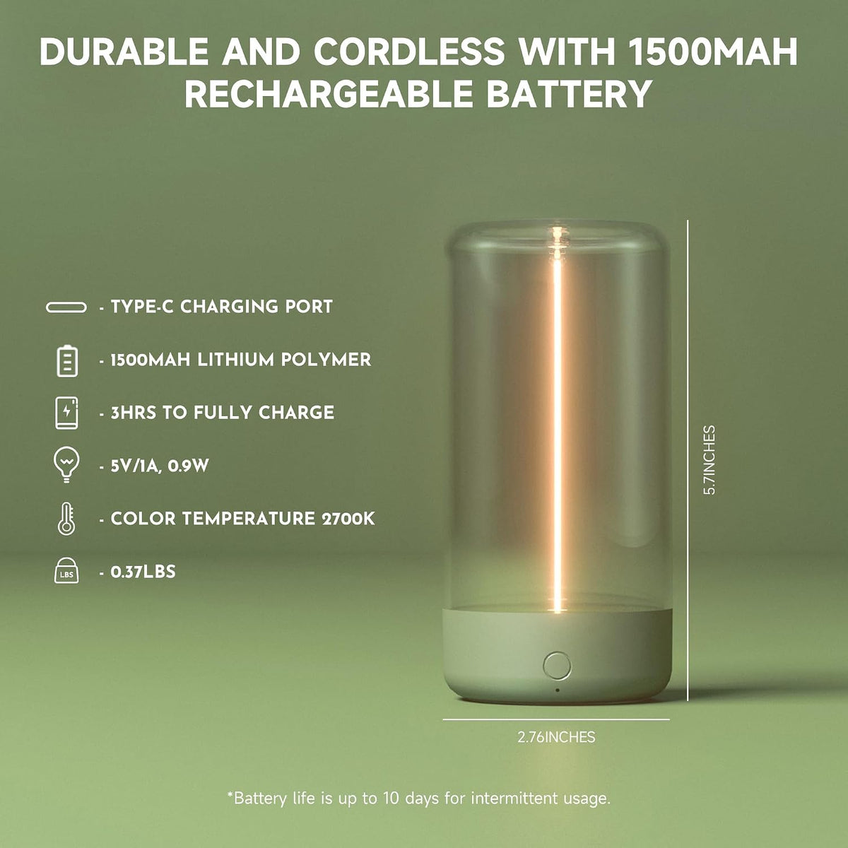 AUGE LIGHT Mini Minimalist Table Lamp, Cordless Lamp, Rechargeable Lamp