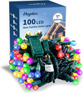 G14 Slow Twinkle Multicolor Christmas Globe Lights, 100 LED 31ft