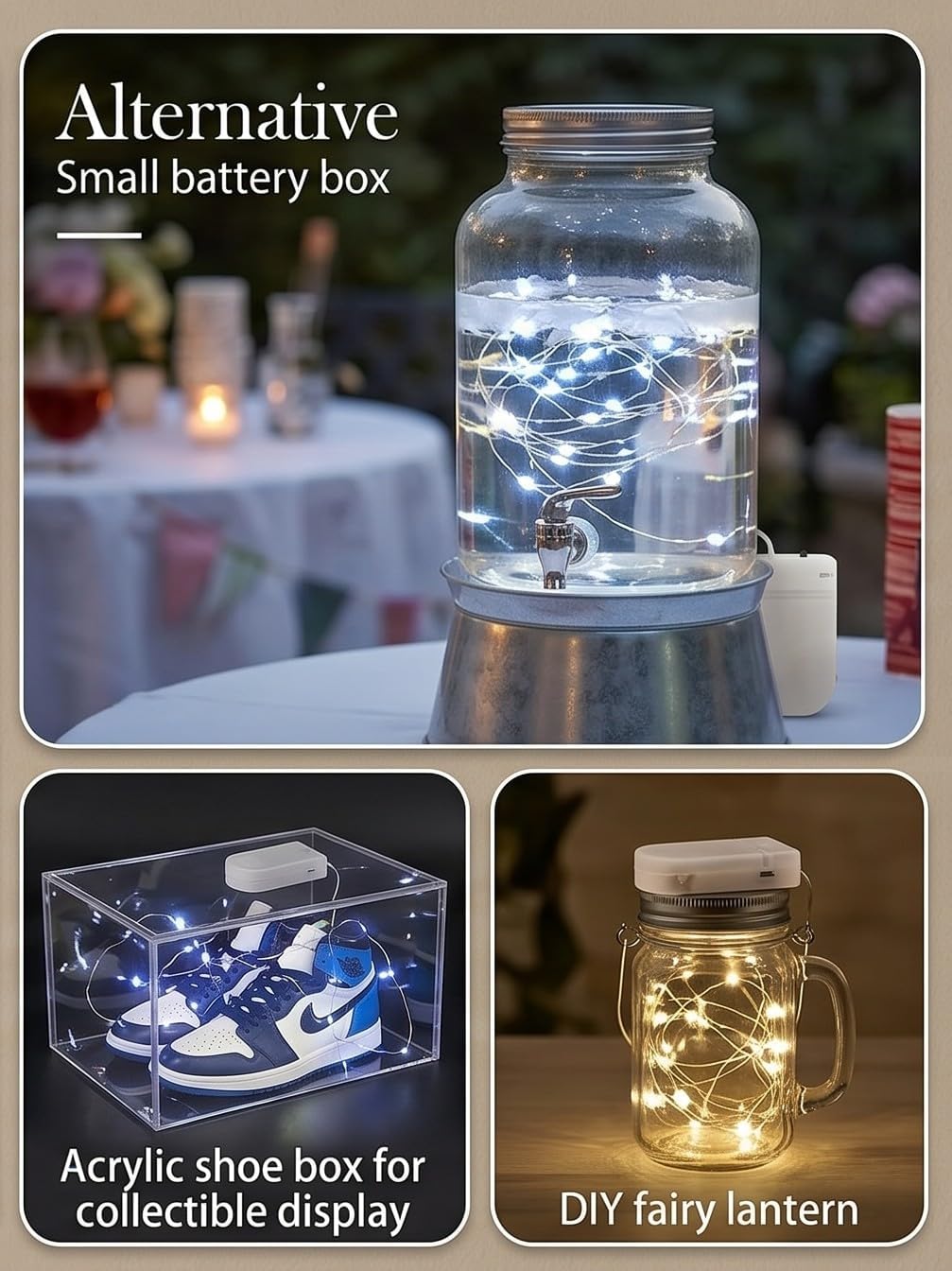 24 Pack Battery Operated Fairy Lights - 6.6ft 20 LED Silver Copper Wire String Lights, Waterproof Mini Starry Lights for DIY Centerpieces, Mason Jars, Wedding, Christmas, Bedroom Decor (Cool White)