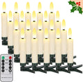 FPOO 20 PCS Christmas Tree Candles Lights Flickering,Clip on Candle Battery Operated Taper Candle Stick with Timer,mini Flameless Candles for Wreath Candelabra Waterproof Outdoor