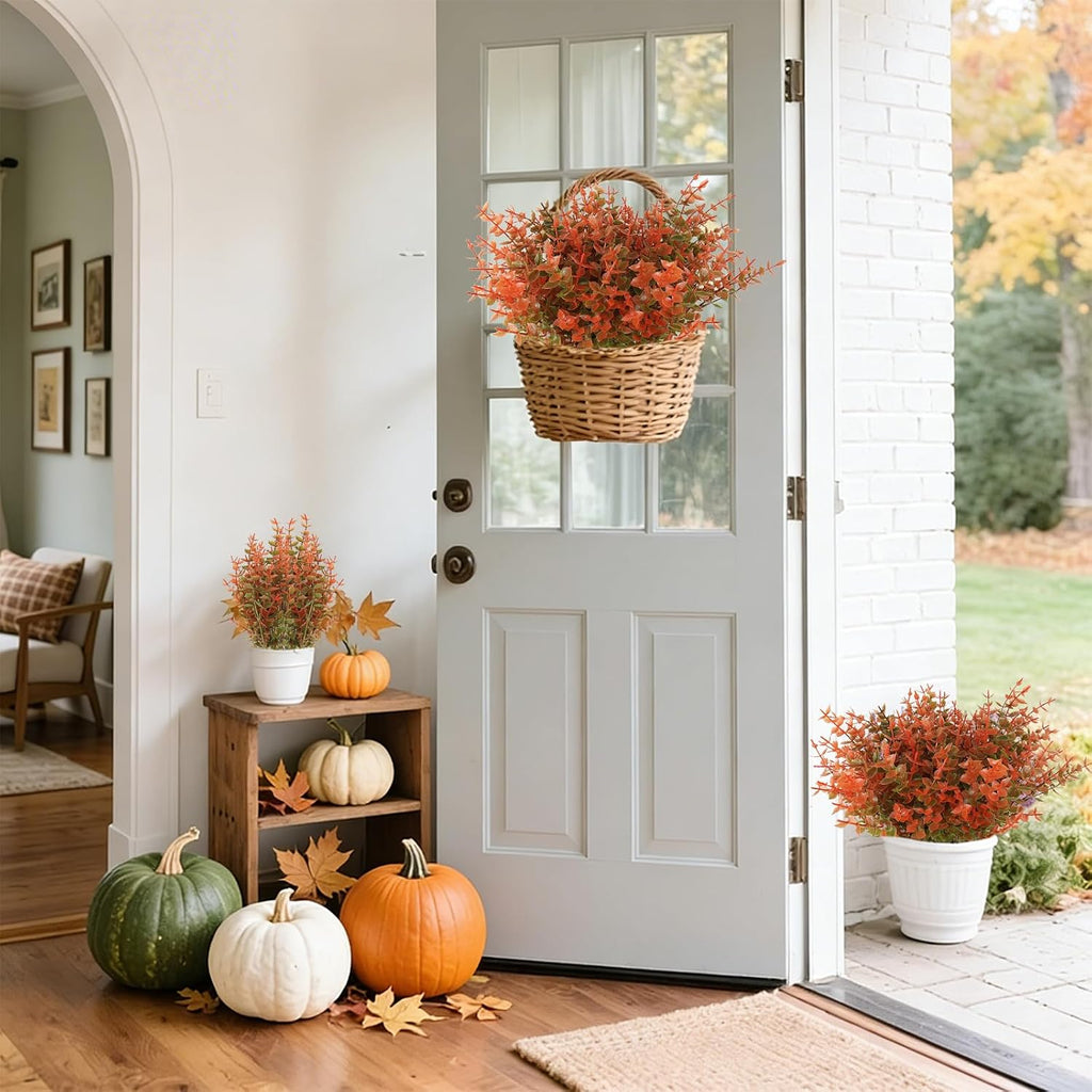 RECUTMS Artificial Fall Mums Flowers No Fade Faux Autumn Plant Outdoor 12Pc
