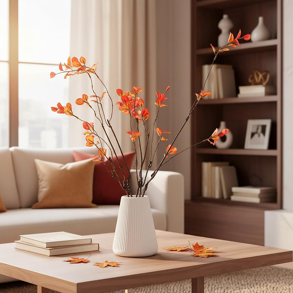 Faux Eucalyptus Stems for Vase, Artificial Greenery Branches 5pcs