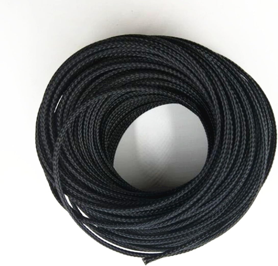 PET Expandable Braided Cable Sleeve Black 1/8 Inch x 100 FT