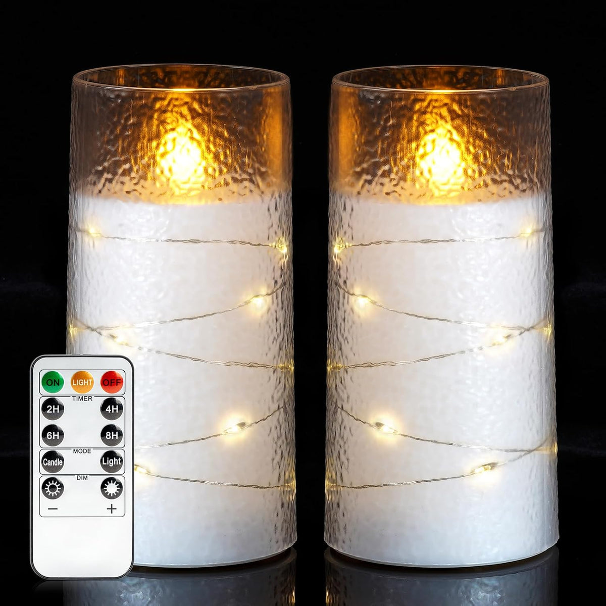 Homemory 3"x6" Upgraded Flickering Flameless Pillar Candles with Remote