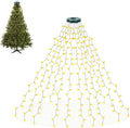 Flechllary Christmas Tree Lights, 280 LED Christmas Lights with 8 Light Modes，6.6FT x 16 String Lights with Timer&Memory Functions for Christmas Tree Decorations（Warm White）