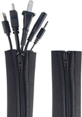 Wrap-It Storage Zipper Cable Sleeve, Black, 36", 2-Pack