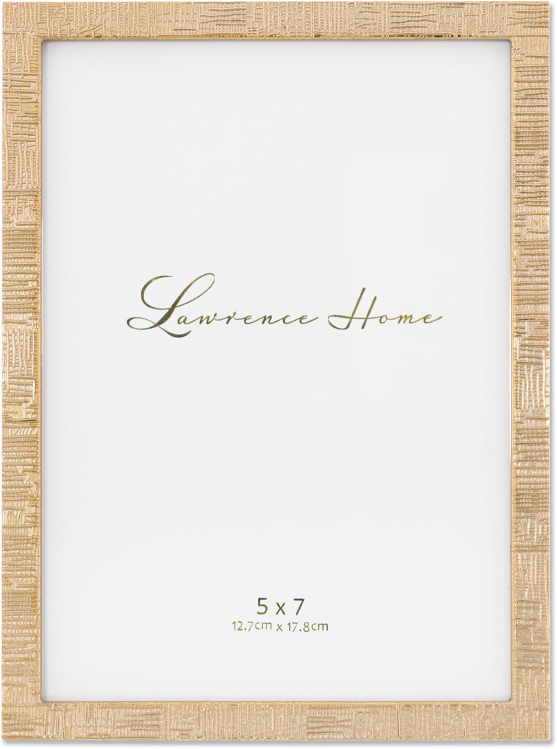 Lawrence Frames 5x7 Gold Metal Linen Pattern Picture Frame