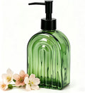 YYTSGG Green Glass Soap Dispenser with Plastic Pump, 13.5Oz