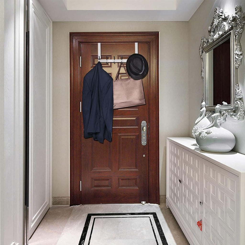 YUMORE Over The Door Hooks, Heavy Duty Door Hanger, Brushed Finish