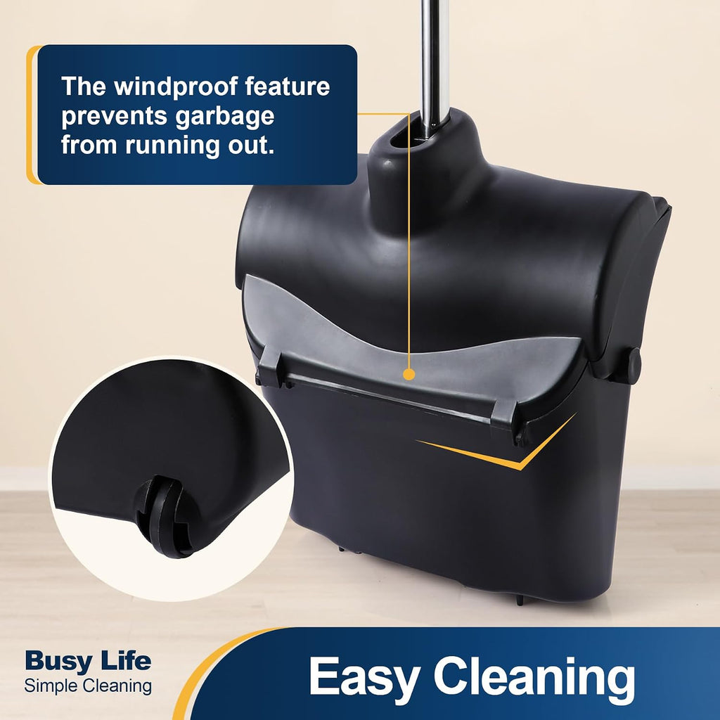 Yocada Commercial Dustpan with Wheels and Windproof Cover Indoor&Outdoor