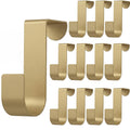 Hotop 12 Pcs Over Door Hooks for Hanging Metal Z Shaped 1 Inch, Gold