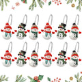 Colingmill 12 Pcs Christmas Snowman Shower Curtain Hooks Bulk