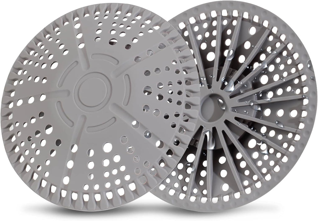 ZOOY Shower Drain Hair Catcher, 2 Pack 5.5 Inch Silicone Large Drain Cover, Bathroom Hair Drain Catcher, Flat Anti-Clog Hair Trap for Shower, Bathtub, Tub & Sink Hair Strainer(Dark Grey)