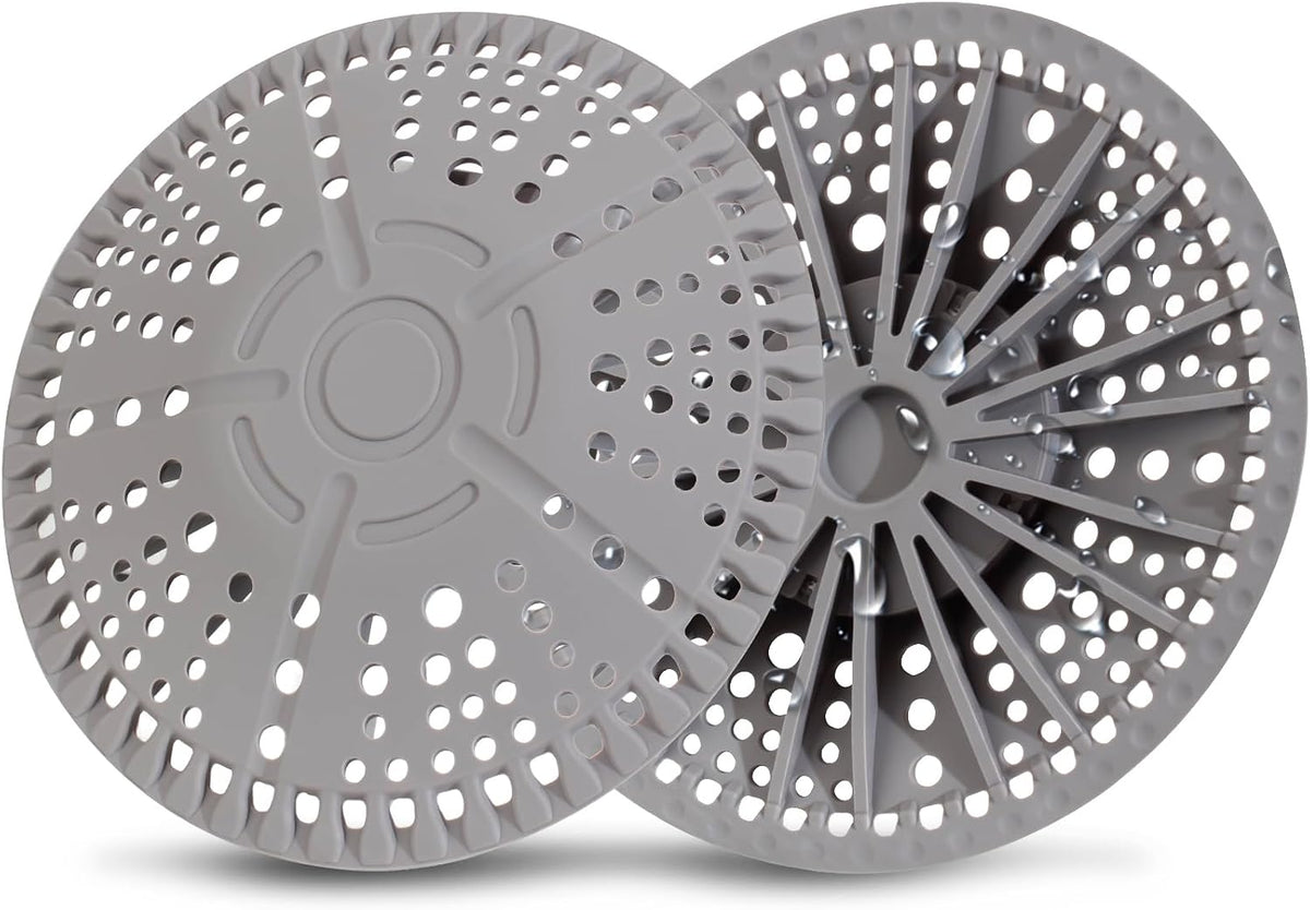 ZOOY Shower Drain Hair Catcher, 2 Pack 5.5 Inch Silicone Large Drain Cover, Bathroom Hair Drain Catcher, Flat Anti-Clog Hair Trap for Shower, Bathtub, Tub & Sink Hair Strainer(Dark Grey)