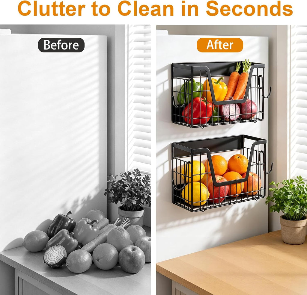 Magnetic Basket for Refrigerator Door,Magnetic Fridge Shelf Organizer - 1pc