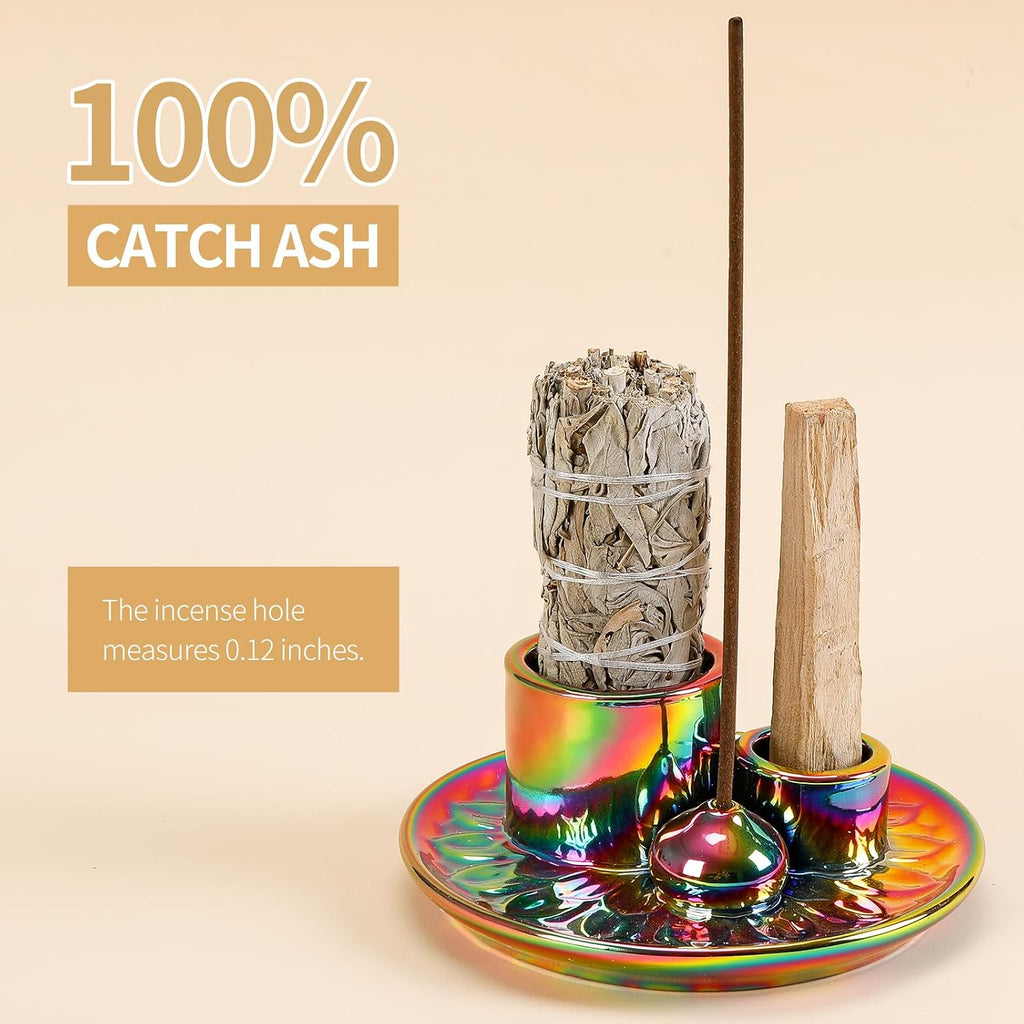 Ceramic Palo Santo and Sage Incense Holder, Colorful