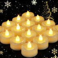 merrynights Flameless Candles, 24 Pack LED Tea Lights Candles Battery Operated, Last 200+ Hrs Flickering Tea Lights, Flameless Tealight Candles for Halloween Diwali Fall Christmas Wedding