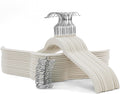 Sishynio Velvet Hangers 30 Pack, Slim Flocked Clothes Hangers Beige