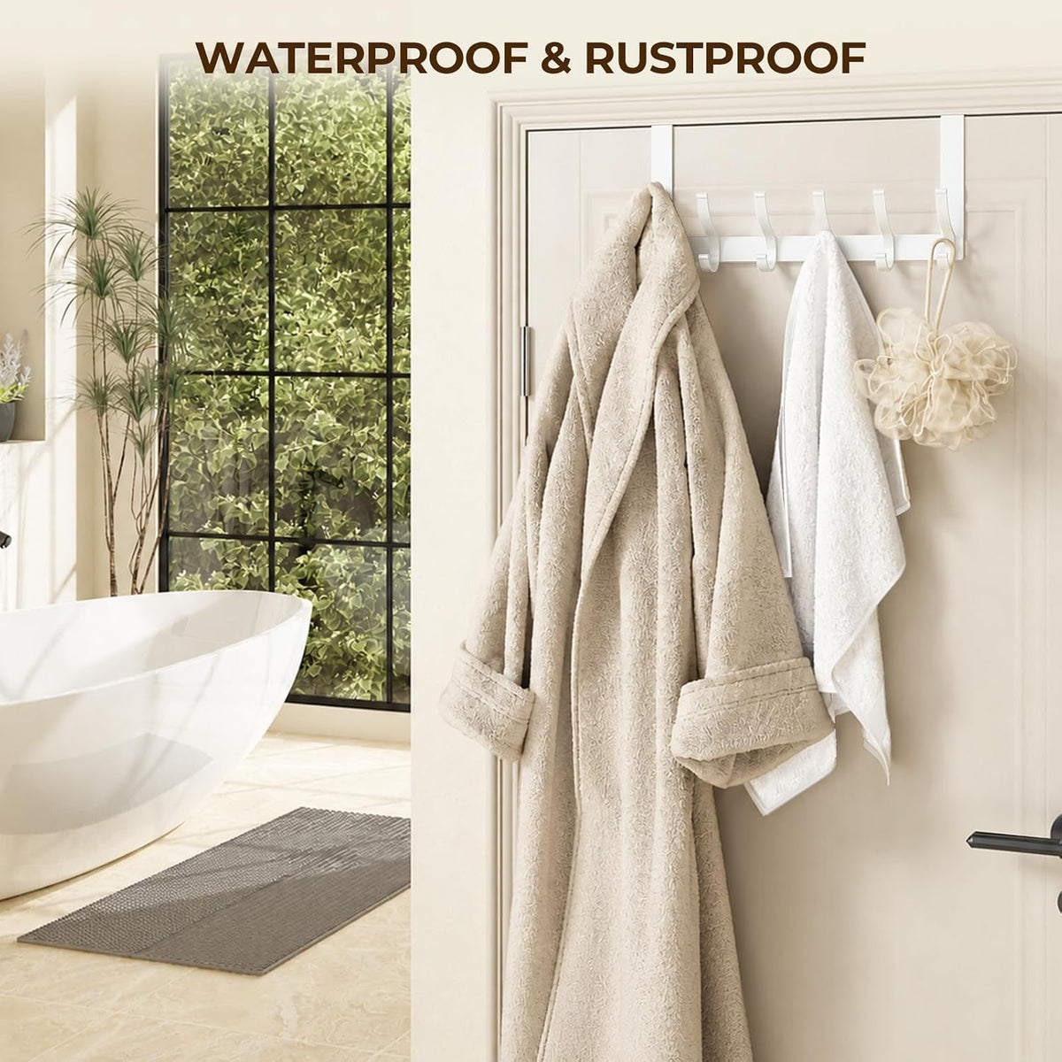 Optish Over The Door Hooks, Door Hanger Hook, Over The Doors Towel Rack for Bathroom, Doors Towel Hanger for Hanging Coats Hats (1Pack, White)