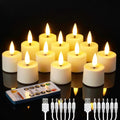 BEICHI 12Pack Rechargeable Flameless Tea Lights Candles with Remote&Timer