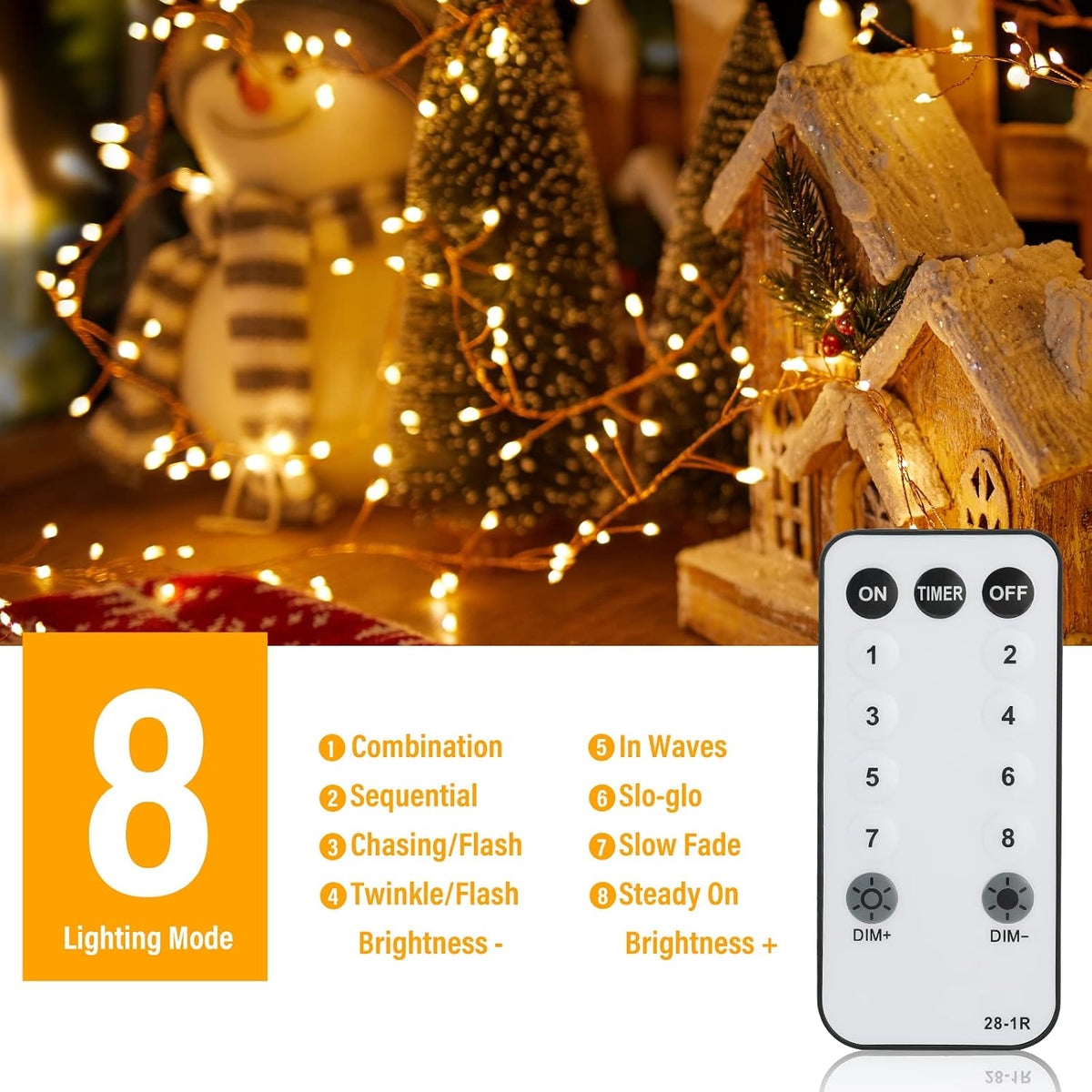 Minetom Fairy Lights Plug in, String Lights for Christmas Tree Decoration