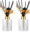 Rtteri 2 Sets Empty Reed Diffuser Bottles with Sticks, 5oz,Milky Color