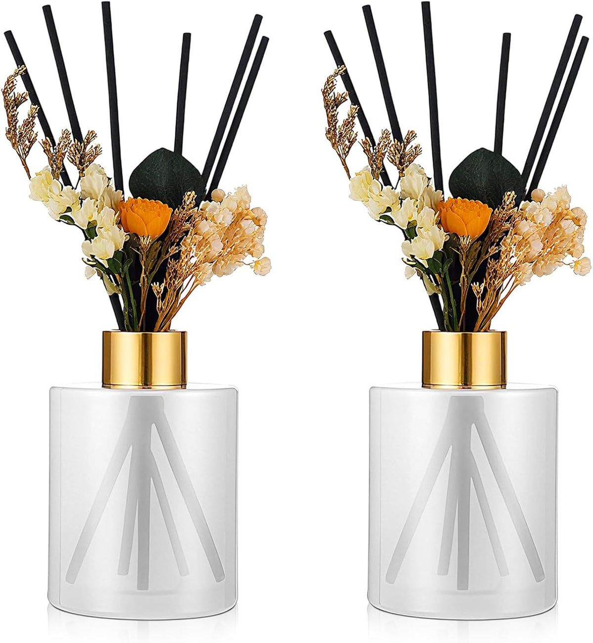 Rtteri 2 Sets Empty Reed Diffuser Bottles with Sticks, 5oz,Milky Color