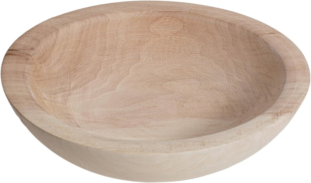 Wooden Decorative Bowl, Farmhouse Centerpiece (Natural)