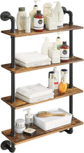 YMYNY 4 Tier Wall Mounted Floating Shelf 50x23.6x7.87 Rustic Brown UHWS002H
