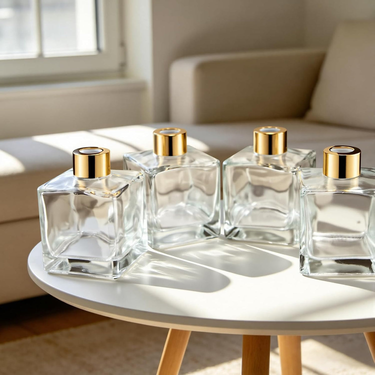 180ml Fragrance Glass Reed Diffuser Bottles Set of 4 Jars