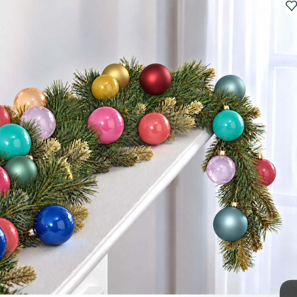 WDS WONDROUS Glass Christmas Ball Ornaments 12PCS 2.36" Colorful Decoration