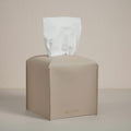 OLETHA Square Tissue Box Cover, Aesthetic Desk Decor, Light Taupe, 2 Pack