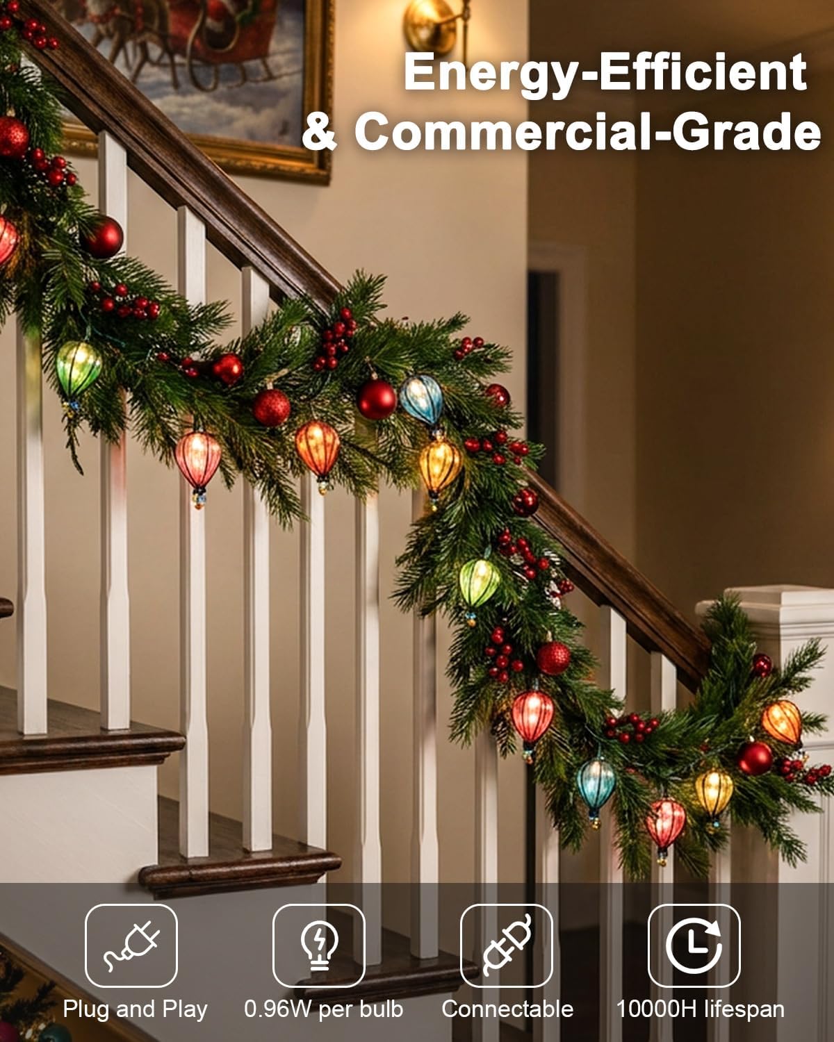 11FT Multicolor Outdoor String Lights, Decorative Patio Lights LED