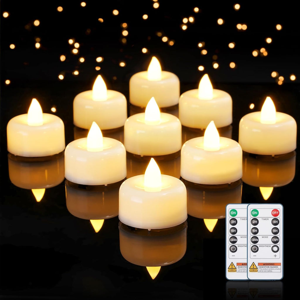Amagic 24 Pack Remote Candles, Tea Lights with Timer, 400+Hours Flickering Flameless Battery Operated LED TeaLights Candles with Remote, for Table Centerpieces, Home Decor, Wedding, Party (White)